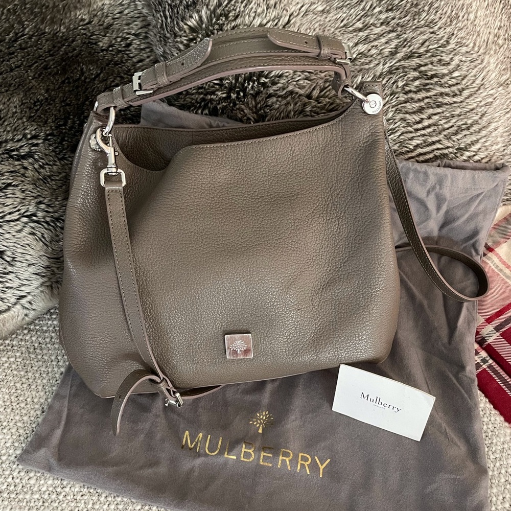 *RARE* MULBERRY Taupe Calfskin Freya Hobo Bag - Picture 5 of 13